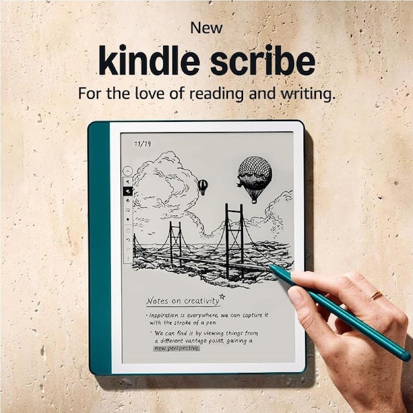 Kindle Scribe 64GB with Premium Pen (2024) - Metallic Jade Green
