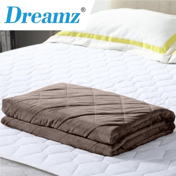 DreamZ Anti-Anxiety Weighted Blanket 9kg Single/Double Khaki 198x122cm, 9KGS