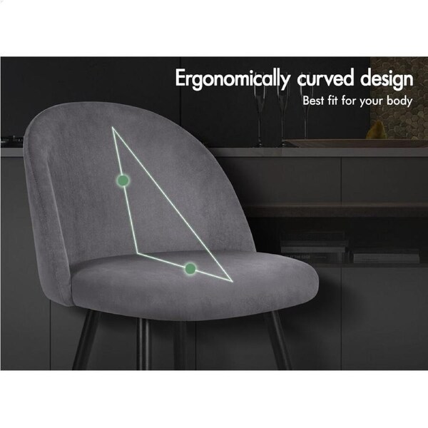 ALFORDSON Dining Chairs Kitchen Accent Lounge Velvet Seat Metal x2/x4 White x 2