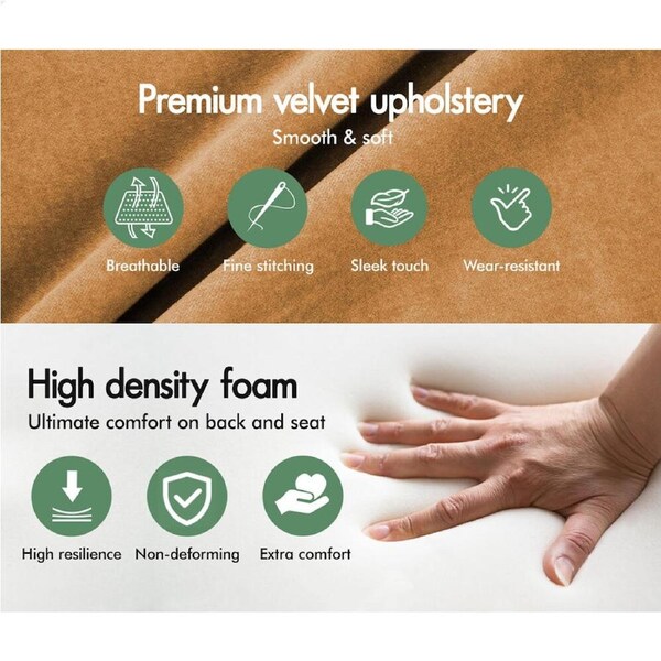 ALFORDSON Dining Chairs Kitchen Accent Lounge Velvet Seat Metal x2/x4 Grey x 2