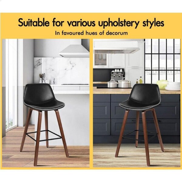 ALFORDSON Wooden Bar Stools Noah Kitchen Dining Chair Vintage Retro 2x/4x Coffee x 2