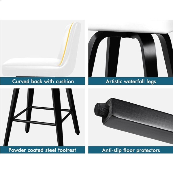 ALFORDSON Swivel Bar Stools Bailey Kitchen Wooden Dining Chair 2x/4x Black x 4