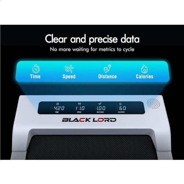 BLACK LORD Treadmill Electric Walking Pad Under Desk Home Office Fitness 380mm Black