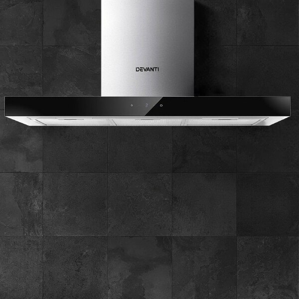 Devanti Range Hood Rangehood 900mm or 600mm Kitchen Canopy Filter Stainless Steel 900mm
