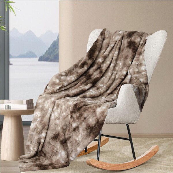 DreamZ Throw Blanket Faux Fur 500GSM 152x203cm/127x152cm 152cm x 203cm / Brown