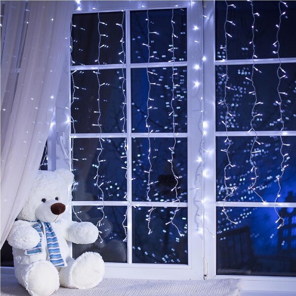 Traderight LED Fairy String Lights Curtain Xmas Outdoor Wedding Party Garden Decorations Cool White / 500 LED