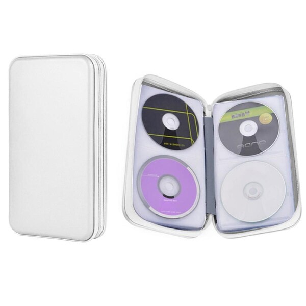 40pcs / 80pcs Capacity Portable CD DVD Bag Wallet Disc Storage Case Box Holder Hard Shell 5 Colours X1 White / 80pcs