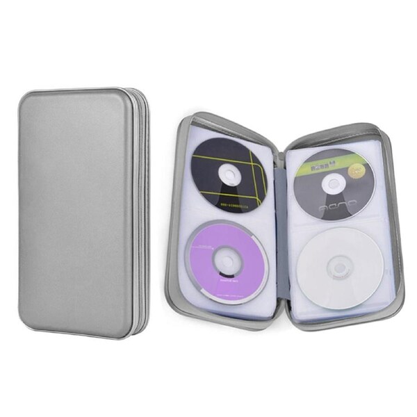 40pcs / 80pcs Capacity Portable CD DVD Bag Wallet Disc Storage Case Box Holder Hard Shell 5 Colours X1 Grey / 80pcs