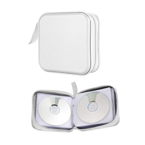40pcs / 80pcs Capacity Portable CD DVD Bag Wallet Disc Storage Case Box Holder Hard Shell 5 Colours X1 White / 40pcs