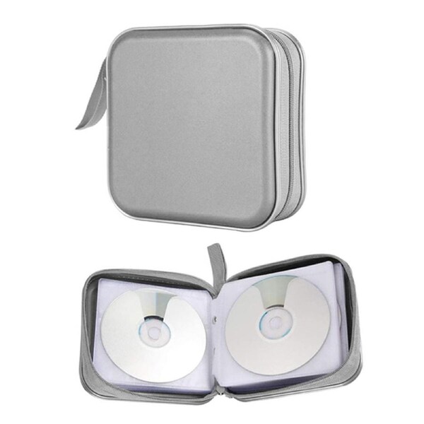 40pcs / 80pcs Capacity Portable CD DVD Bag Wallet Disc Storage Case Box Holder Hard Shell 5 Colours X1 Grey / 40pcs