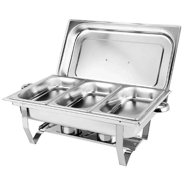 Stainless Buffet Food Warmer Bain Marie Insulated Chafing Dish 3L x 3