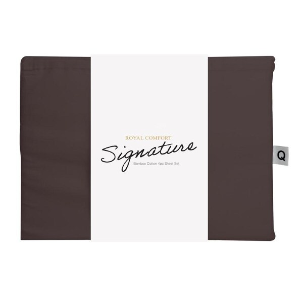 Royal Comfort Signature Bamboo Cotton Sheet Set Espresso / Single