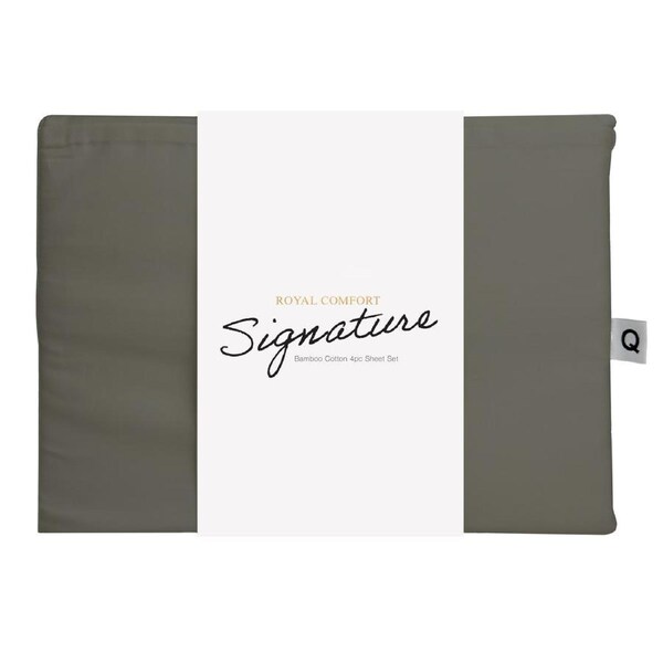 Royal Comfort Signature Bamboo Cotton Sheet Set Olive / Double