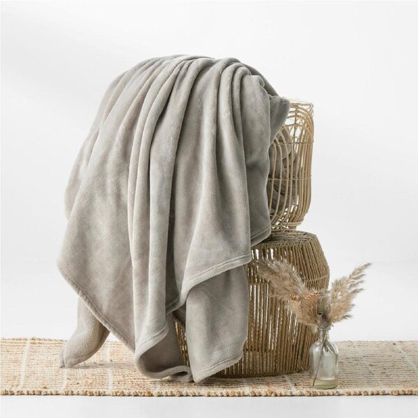 Ultra Soft Mink Blanket 350GSM Latte/Linen / Queen