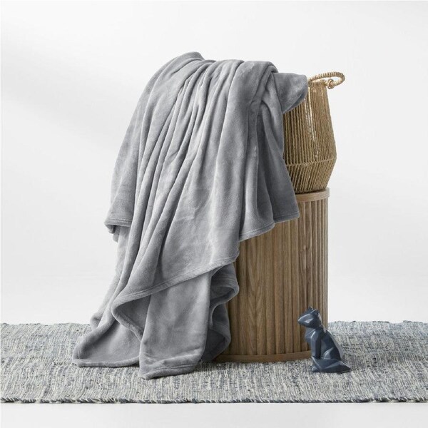 Ultra Soft Mink Blanket 350GSM Silver / Double