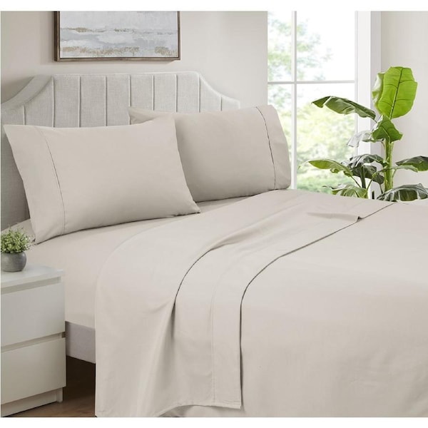 Opulence Ultra Soft Microfibre Sheet Sets Wrinkle Free All Size Sand / Single