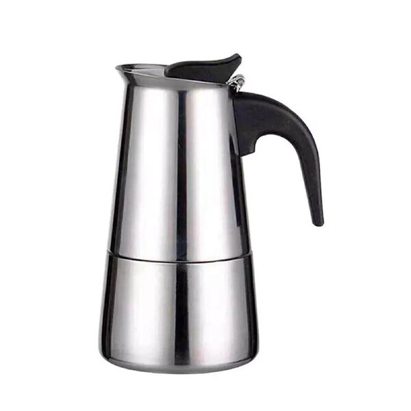 Stainless Coffee Maker Moka Percolator Espresso Stove Top 2-12 Cups 16.7 x 8.5cm 200ml 4-Cup