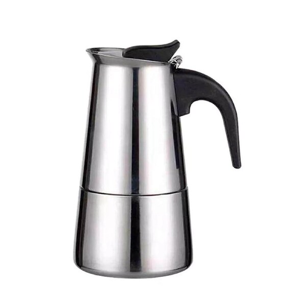 Stainless Coffee Maker Moka Percolator Espresso Stove Top 2-12 Cups 19.3 x 9.5cm 300ml 6-Cup