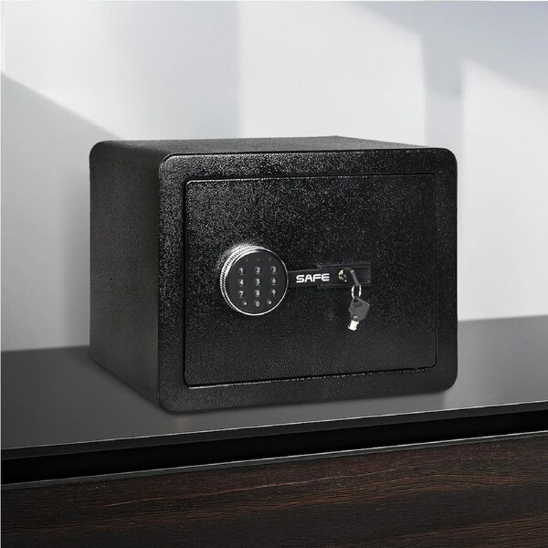 Traderight Digital Security Safe Box Fingerprint Password Key Lock Money Lock Home Office 8.1L / Password
