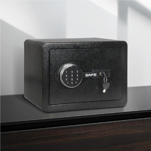 Traderight Digital Security Safe Box Fingerprint Password Key Lock Money Lock Home Office 13.8L / Password