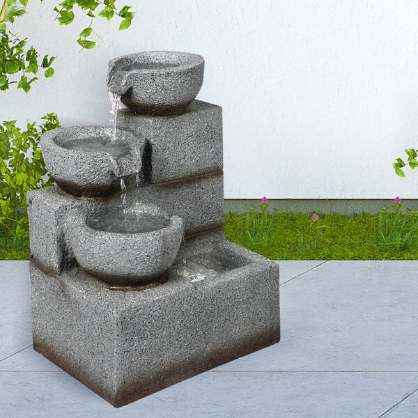 Lambu Solar/Electric Fountain Water Bird Bath Power Pump Indoor Garden Outdoor Electric-Powered