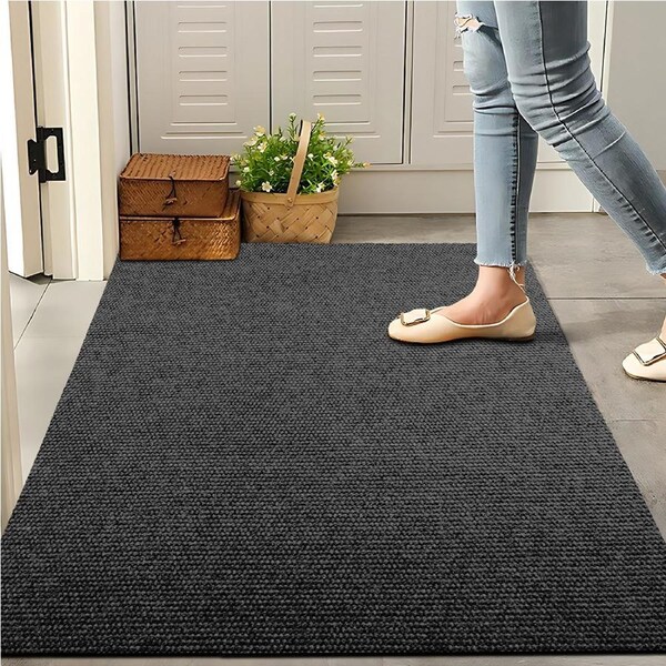 Marlow Door Mat 305cm x 90cm Hallway Runner Rug - Grey/Red Grey-Pineapple Pattern
