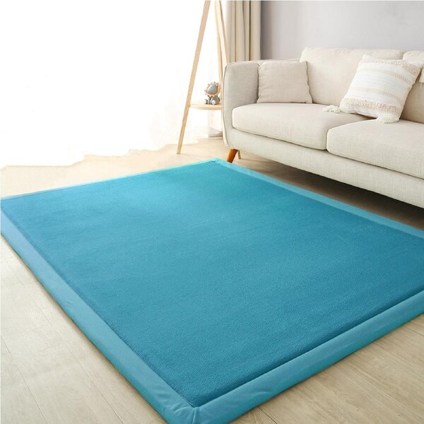Marlow Floor Rug Plush 3cm Extra Thick Velvet - Blue/Grey, Multiple Sizes Blue / 120x200cm