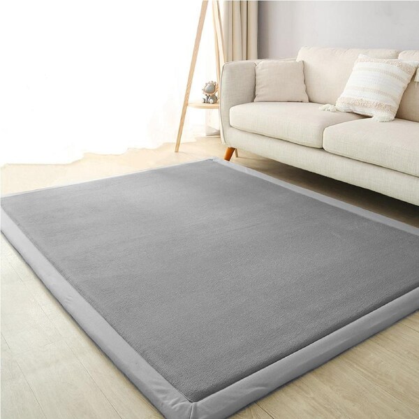 Marlow Floor Rug Plush 3cm Extra Thick Velvet - Blue/Grey, Multiple Sizes Grey / 120x200cm