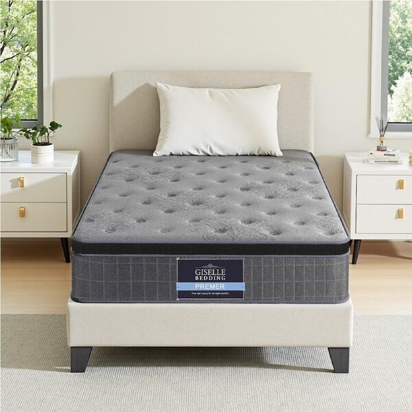 Giselle Mattress Latex Foam Bamboo Charcoal Fabric Pocket Spring Medium Firm Mattresses 26cm King Single