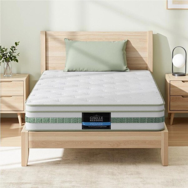 Giselle Bedding Green Tea Foam Pocket Spring Mattress Bed Hybrid Mattresses Single
