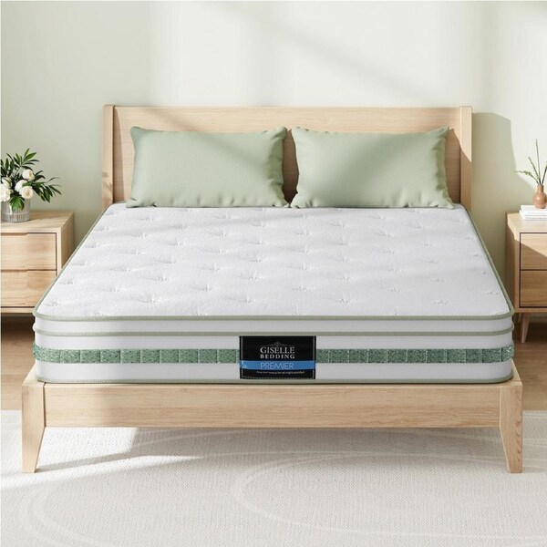 Giselle Bedding Green Tea Foam Pocket Spring Mattress Bed Hybrid Mattresses King