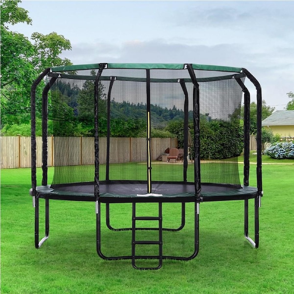 Centra Trampoline 4.5ft/8ft/10ft/12ft with Ladder Enclosure Optional Basketball Hoop – AU Safety Compliant 12 Ft
