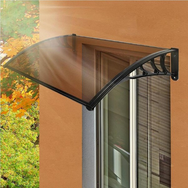 1m x 1.2 - 6m Mountview Door & Window Awnings - Tawny/Clear Tea-Coloured / 1mx2.4m
