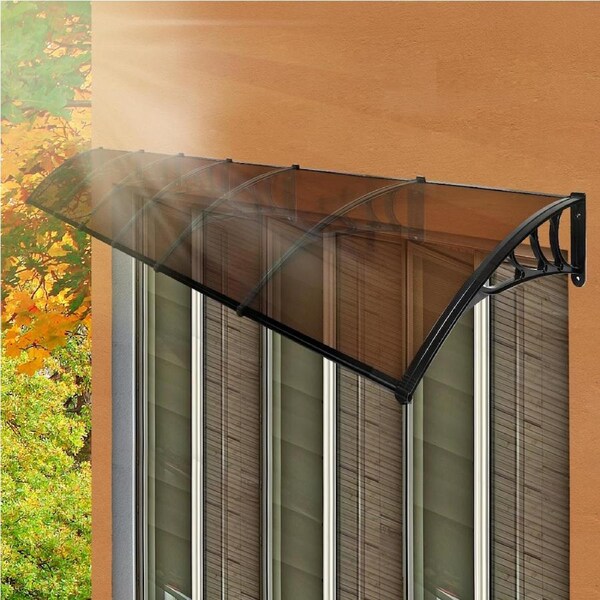 1m x 1.2 - 6m Mountview Door & Window Awnings - Tawny/Clear Tea-Coloured / 1mx6m