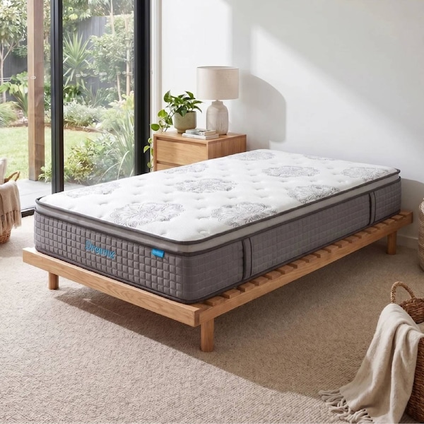 35cm DreamZ Spring Mattress 7-Zone Euro Top Medium Firm All Size, 100-Day Trial Period Single