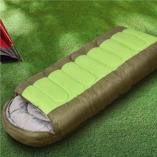 Mountview Sleeping Bag Single Double Bags Outdoor Camping Hiking Thermal Winter Single / Type D - Green