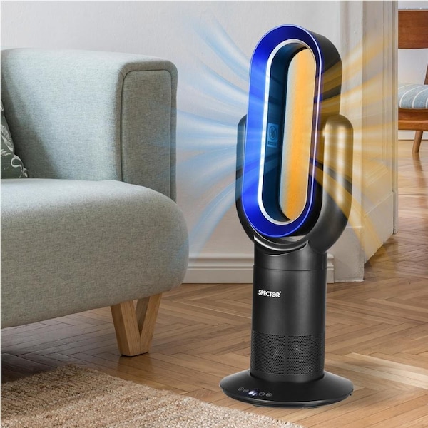 Spector Space Heater Electric Portable Pure Hot+Cool Air Purifying Freestanding White and Silver