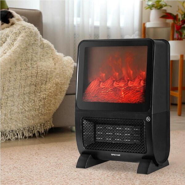 Spector Space Heaters Electric Portable Instant Fireplace Heater 3D Flame 2000W 3D Flame