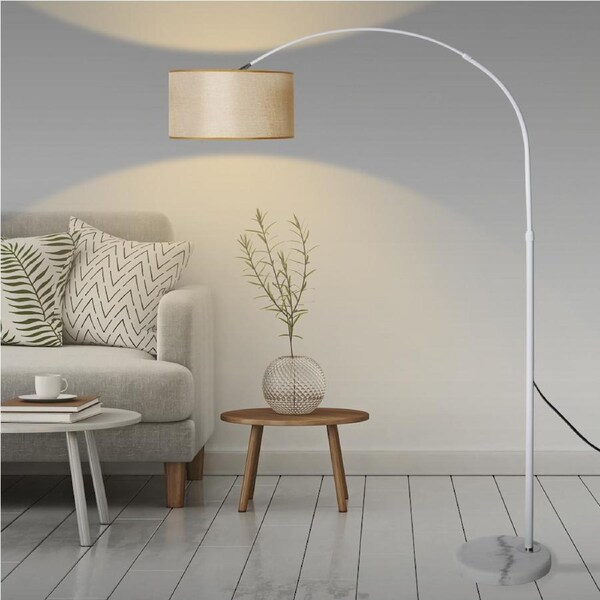 Emitto Adjustable Floor Lamp Morden Reading Corner Standing LED Light Living Beige & White / Model 3