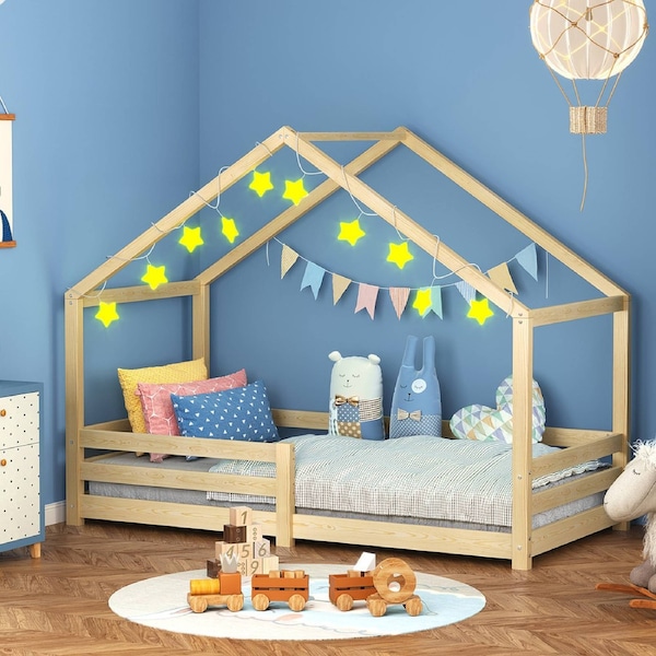 ALFORDSON Kids Bed Frame Wooden Timber Single Mattress Base Platform Oak/White Single - Oak