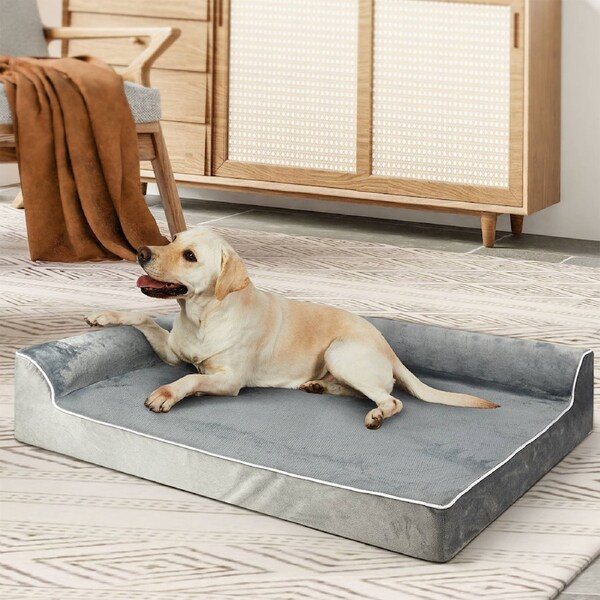 Pawz Orthopedic Dog Bed Memory Foam Cushion Cat Calming Mat Washable Extra Large Grey / XXL (122cm x 89cm x 19cm)