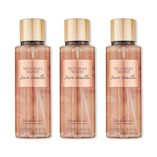 Bare Vanilla by Victorias Secret for Women - 8.4 oz Fragrance Mist - Pack of 3 8.4 oz