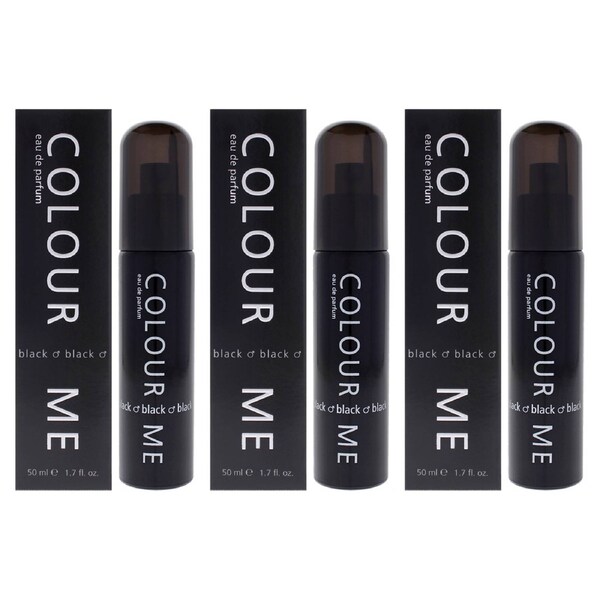 Colour Me Black by Milton Lloyd for Men - 1.7 oz EDP Spray - Pack of 3 1.7 oz