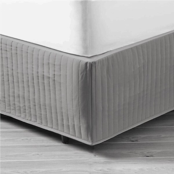 Quilted Bed Valance Silver / King Single