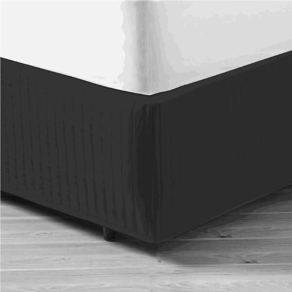 Quilted Bed Valance Black / King