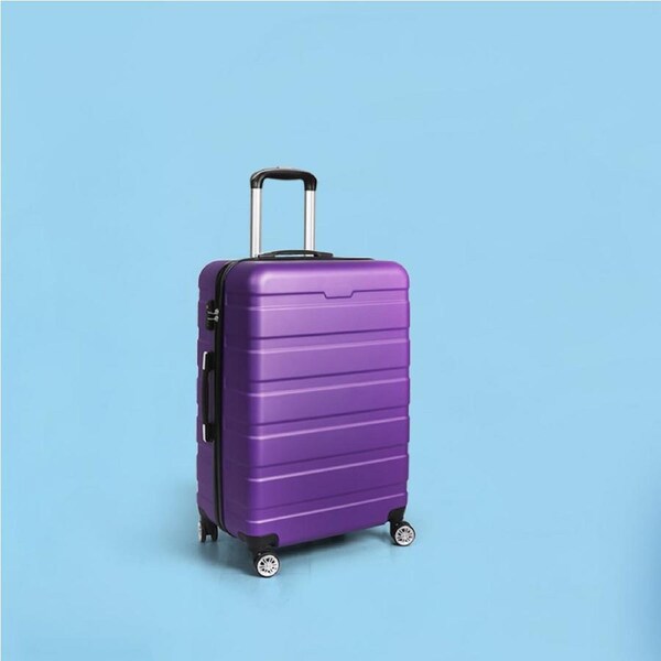 Slimbridge Luggage Case Trolley Carry On Suitcase TSA Hard Shell 20" 24" 28" 20" / Purple