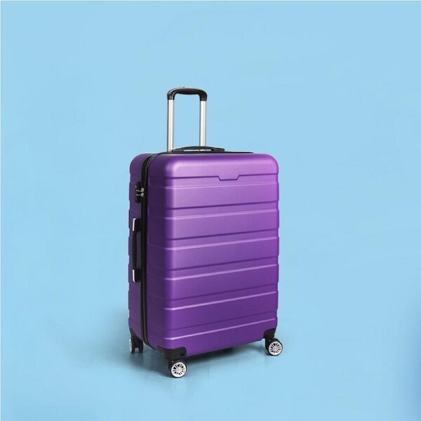 Slimbridge Luggage Case Trolley Carry On Suitcase TSA Hard Shell 20" 24" 28" 24" / Purple