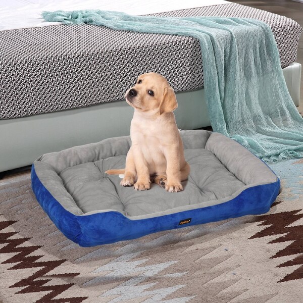 Pawz Dog Calming Bed Pet Warm Soft Plush Comfy Sleeping Kennel Washable Cave M/L Medium / Black