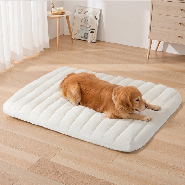 Pawz Pet Dog Bed Foam Waterproof Teddy Fleece Cover Orthopedic Mattress Washable 75 x 50 x 8cm / Grey