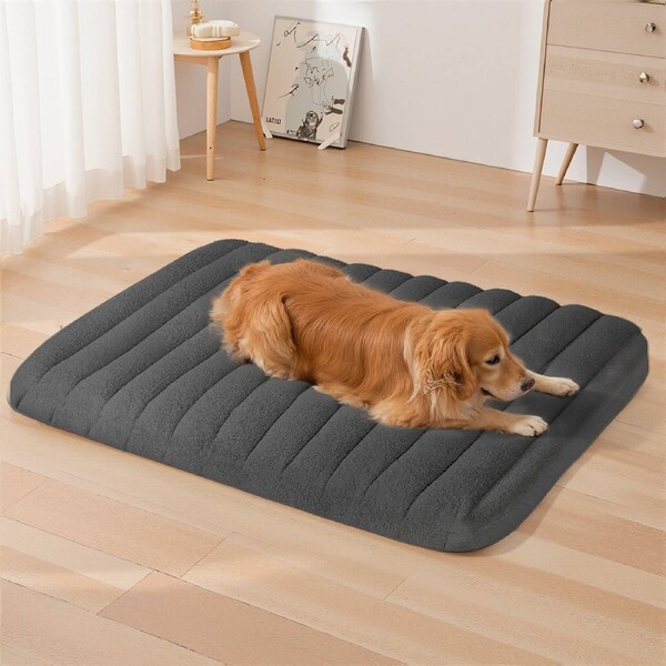 Pawz Pet Dog Bed Foam Waterproof Teddy Fleece Cover Orthopedic Mattress Washable 113 x 82 x 8cm / White